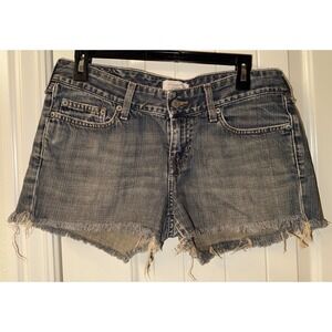 VTG Abercrombie & Fitch Denim Cutoff Shorts Size 6R Low Rise Frayed Hem Y2K 28
